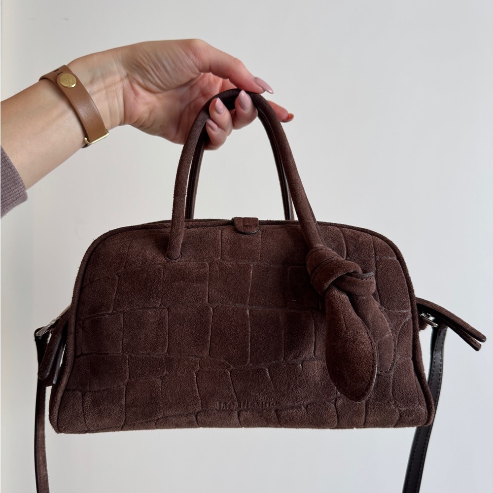 Jacquemus Le Petit Turismo Brown Croc Suede